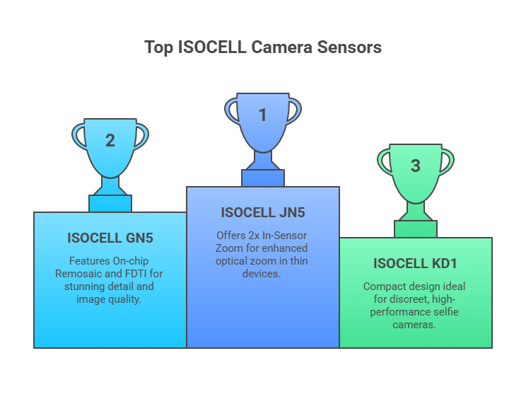 Infographic illustrating the market positioning and strategic implications of ISOCELL sensors