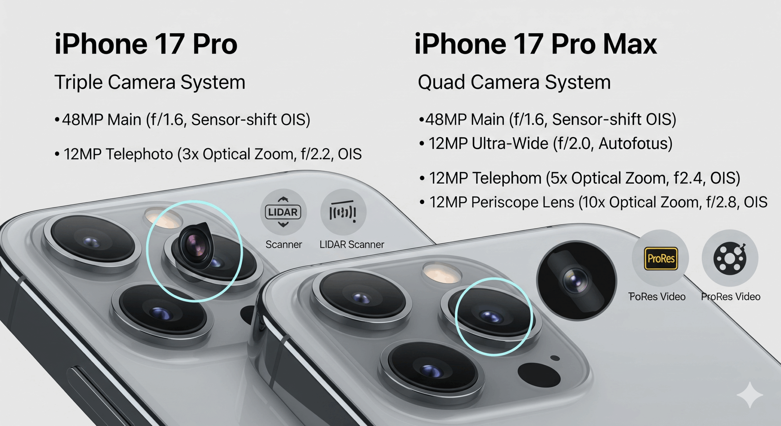 iPhone 17 Pro & Pro Max Camera Specs: 48MP with 8K Video & 8x Zoom?