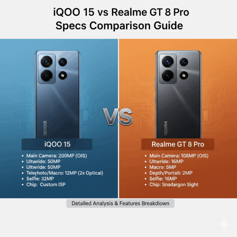 iQOO 15 vs Realme GT 8 Pro Camera Specs Comparison Guide