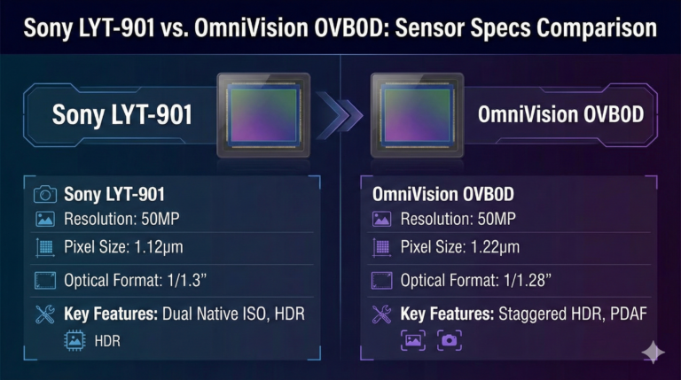 Sony LYT-901 vs. OmniVision OVB0D: Sensor Specs Comparison