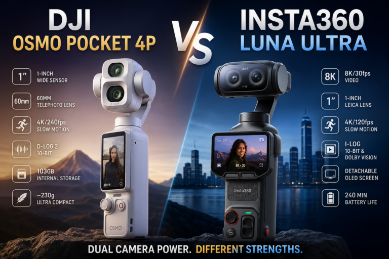 DJI Osmo Pocket 4P vs Insta360 Luna Ultra: Best Gimbal Camera