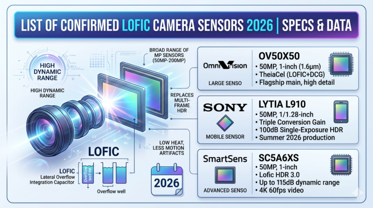 List of Confirmed LOFIC Camera Sensors 2026 | Specs & Data