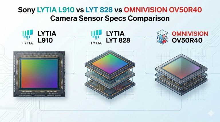 Sony LYTIA L910 vs LYT 828 vs OMNIVISION OV50R40 Specs
